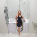 Mampara de ducha de cristal templado de 4 pliegues Mampara de baño para bañeras sin puerta