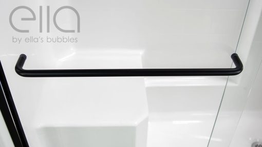 Duo 55 In. X 70 In. Puerta de ducha corredera enmarcada con cristal transparente de 6 mm sin tirador