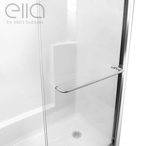 Duo 55 In. X 70 In. Puerta de ducha corredera enmarcada con cristal transparente de 6 mm sin tirador